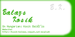 balazs kosik business card